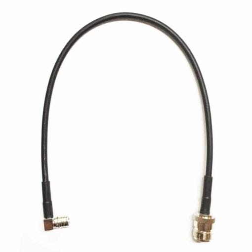 RG-58 COAXIAL CABLE, N FEMALE TO QMA MALE RIGHT ANGLE, 400 MM