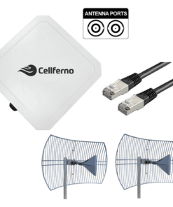 Cellferno M1200T CAT6 Outdoor CPE + 2x Parabolic Grid Antenna 600-6500MHz + 20m CAT5e Kit