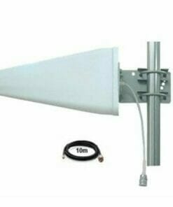 Powertec 4G-5G Wideband LPDA Antenna, 698 to 4000 MHz, N Female, PTL-240 Coaxial Cable N Male to SMA Male, 10m